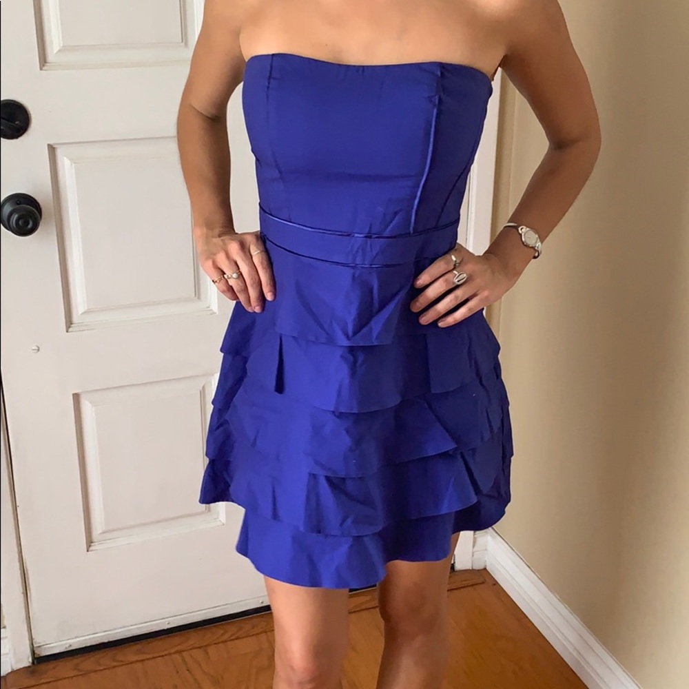 2b Bebe Purple lace back strapless dress Size S